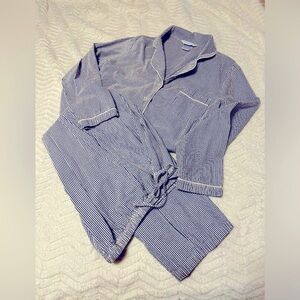 PJ lounge around white striped blue size large